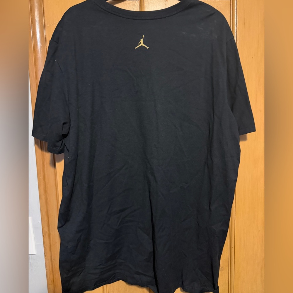 Jordan Black Tee with Gold and Gamma Blue Graphic - Picture 2 of 3